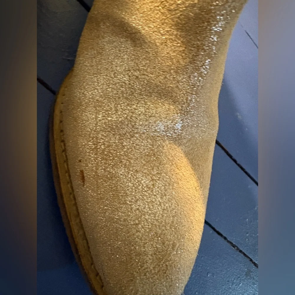 DIBA True Skyler Metallic Tan Suede Ankle Boots Size 8